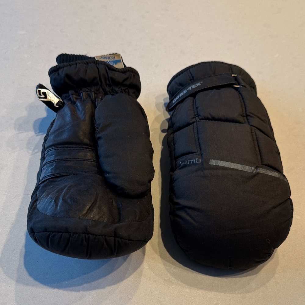 Kombi gore-Tex Men's Black Puffy Ski Mittens - Insulated Winter Gloves